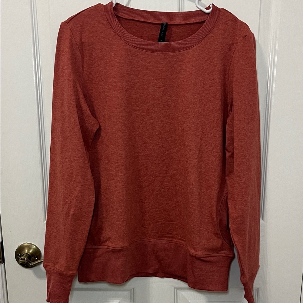 GAIAM Coral Crewneck Top